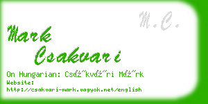 mark csakvari business card